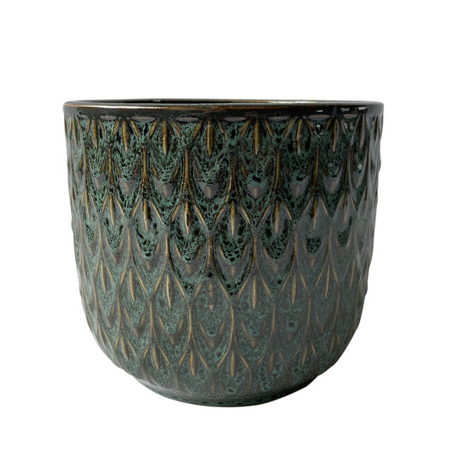 Glazed Peacock Pot