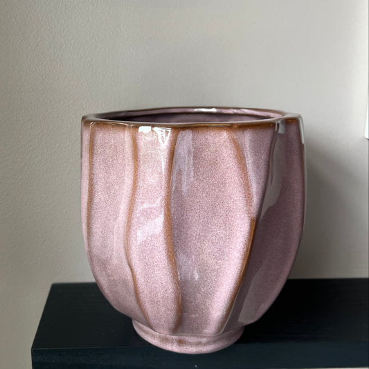 Tulip Glazed Pot - Pink 12.5cm