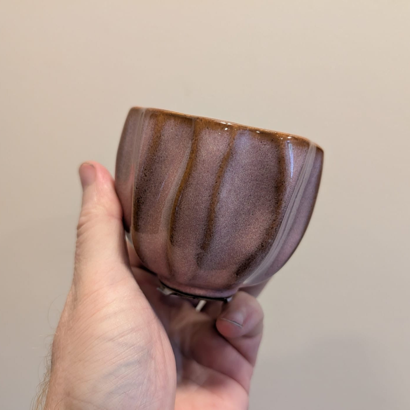 Mini Tulip Glazed Pot - Pink 7.5cm