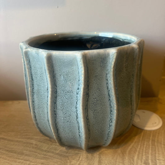 Blue/Grey Ripple Pot 16.5cm