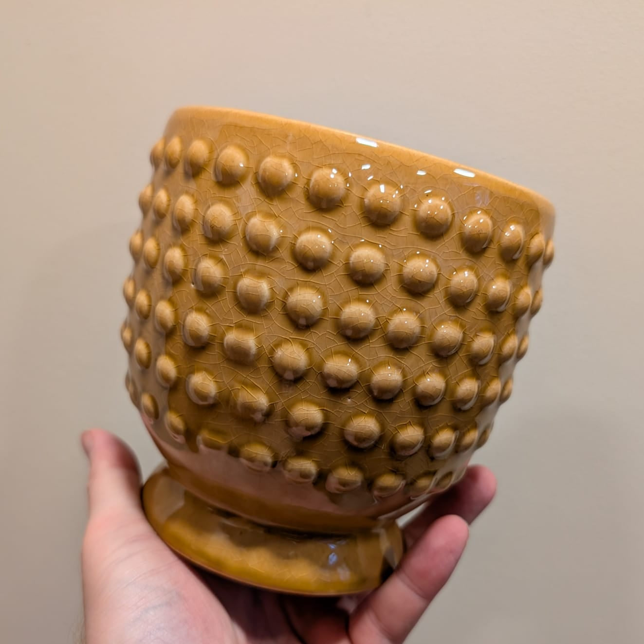 Retro Yellow Daphne Footed Pot 11cm inner