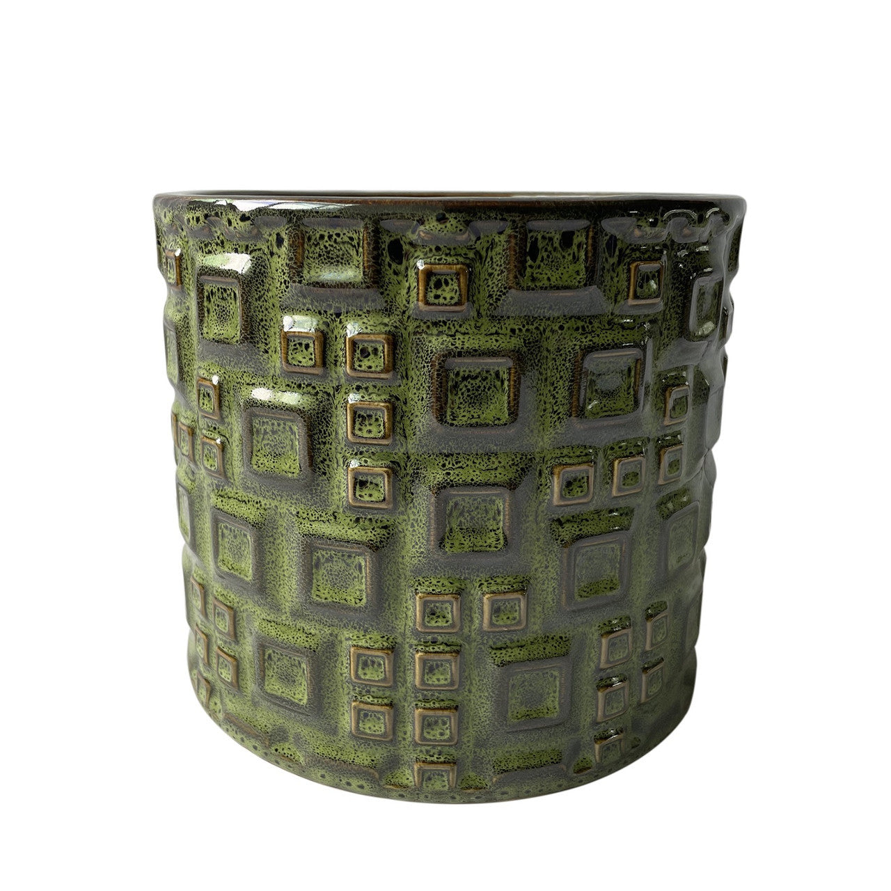 Olive Green Aztec Pot