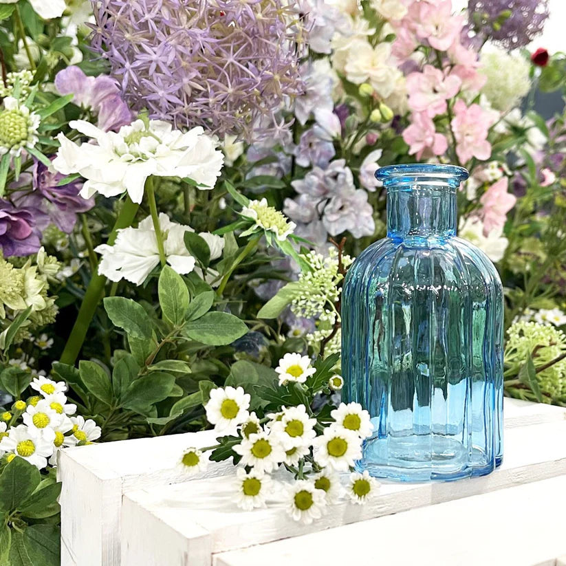 Coloured Flora Bottle Glass Vase (13.7cm) (5 Colours)
