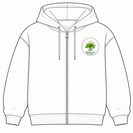 Big Plant Lad Zip-up Hoodie - Black Large