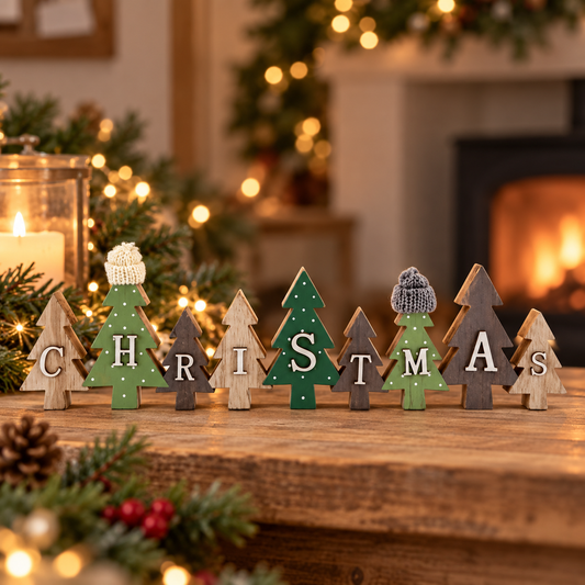 Wooden Christmas Sign, 40cm