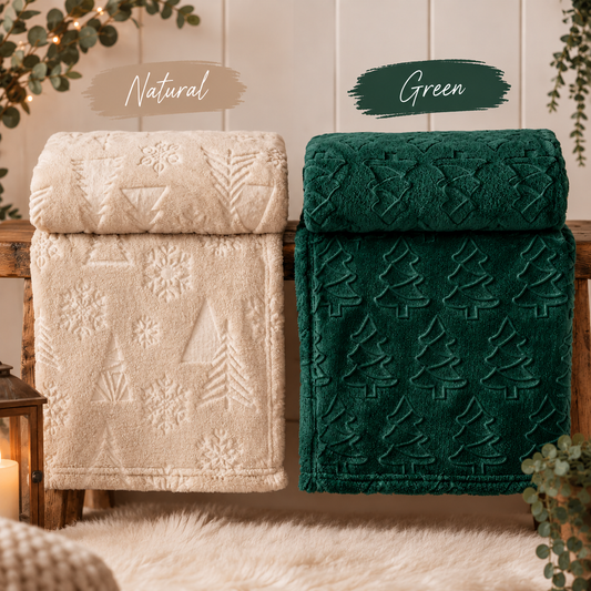 Festive Time Embossed Fleece Throw 140 x 180cm