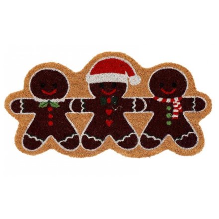 Gingerbread Men Doormat, 68cm