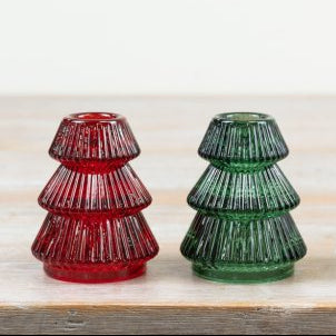 Glass Taper Candle Holder, 8cm
