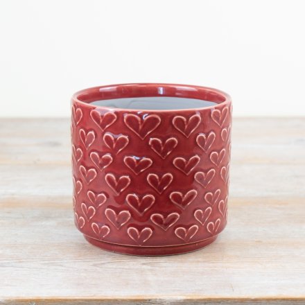 Red Heart & Home Planter 12.5cm inner