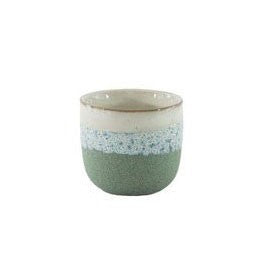 Green & White Neopolitan Stoneware Pot