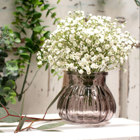Grey Bubble Glass Jar Vase (7.5cm)