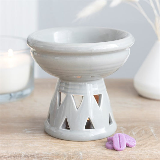 Grey Deep Bowl Oil Burner & Wax Warmer