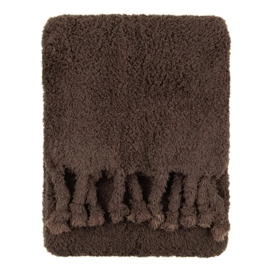 Harlan Borg Sherpa Tasselled Throw 140 x 180cm