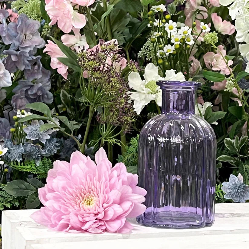 Coloured Flora Bottle Glass Vase (13.7cm) (5 Colours)