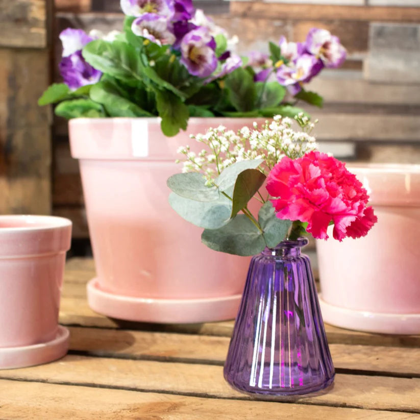 Pyramid Glass Bottle Vase (10cm) (5 Colours)