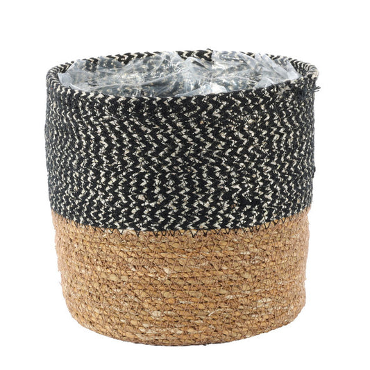 Black & Silver Seagrass Basket