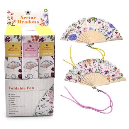 Nectar Meadows Floral Folding Hand Fan (2 designs)