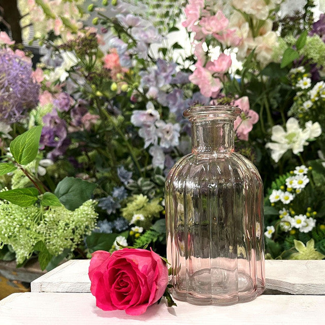 Coloured Flora Bottle Glass Vase (13.7cm) (5 Colours)