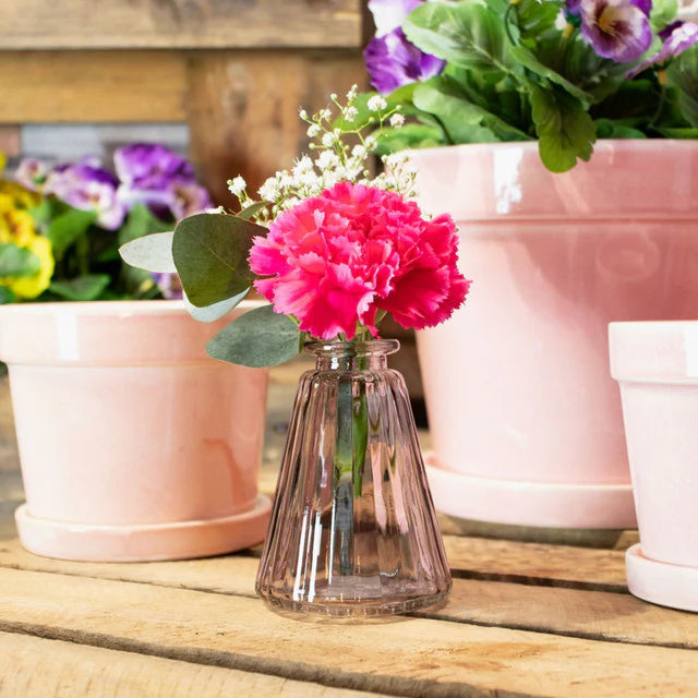 Pyramid Glass Bottle Vase (10cm) (5 Colours)
