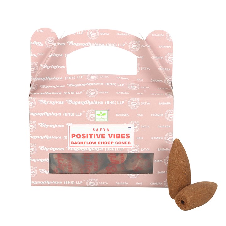 Pack of Positive Vibes Backflow Dhoop Incense Cones by Satya