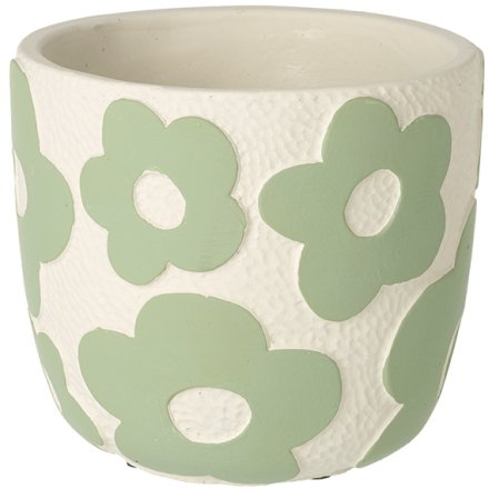 Sage Daisy Pot 12cm inner