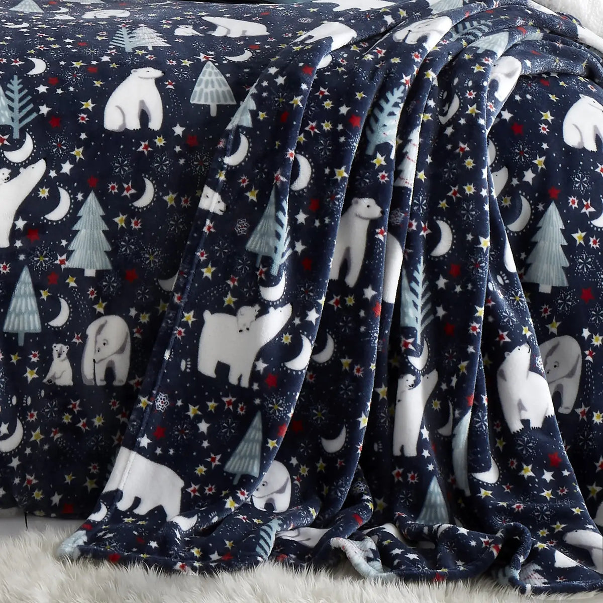 Starry Night Throw By Fusion Christmas in Blue 120 x 150cm