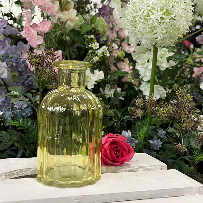 Coloured Flora Bottle Glass Vase (13.7cm) (5 Colours)