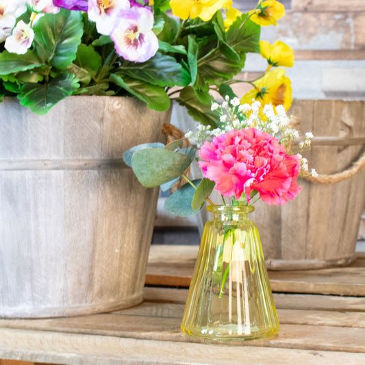 Pyramid Glass Bottle Vase (10cm) (5 Colours)